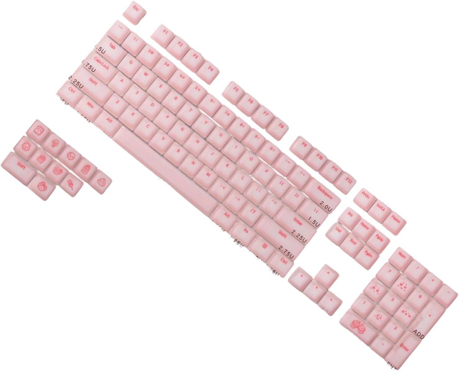 115Key Jelly Puddings Translucents Keycaps Original Profile ABS Silicone for Mechanical Keyboards Original Profile Keycap for Mechanical Gamers Backlits Keyboards