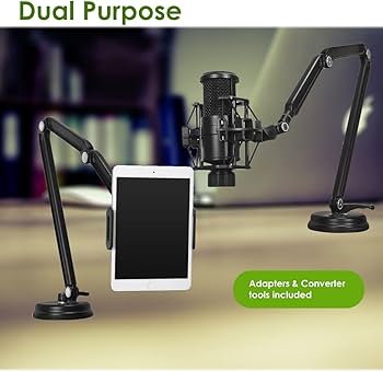 Amazon | マイクブームアーム 360°回転吸盤マウントマイクアーム