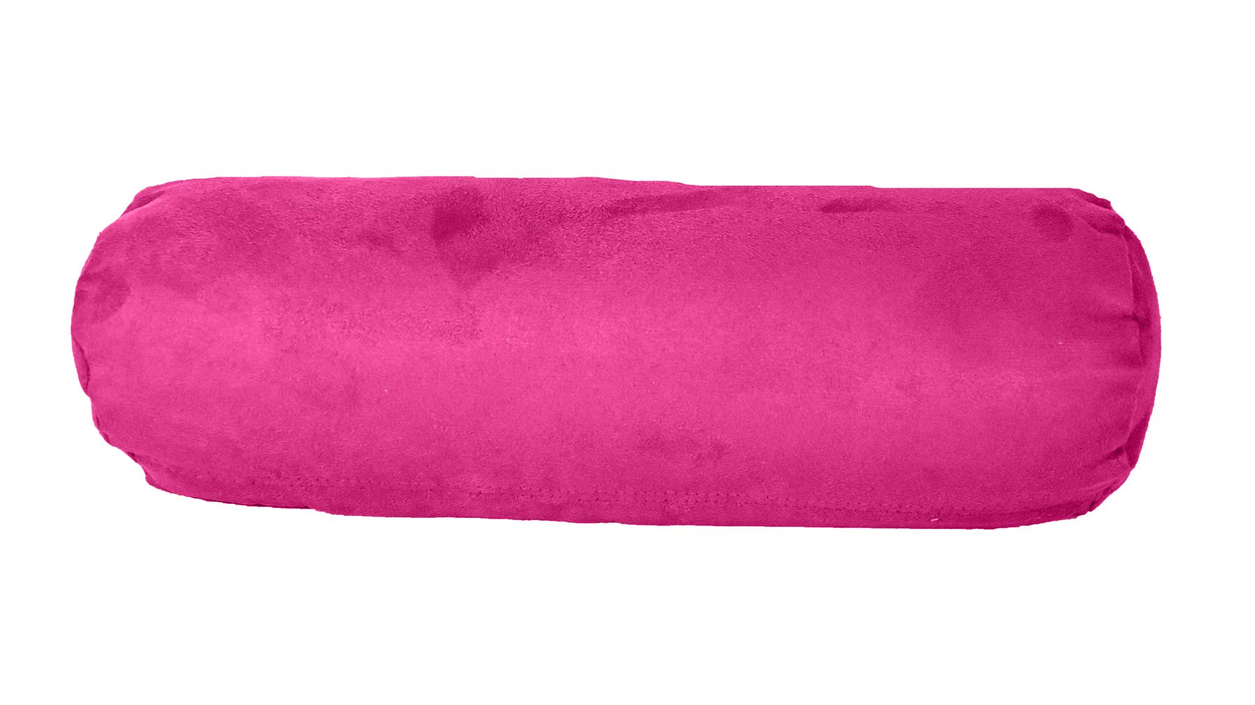 HomeRoots 8 X 20 Fuchsia Bolster Zippered Microsuede Solid Color Bolster Pillow