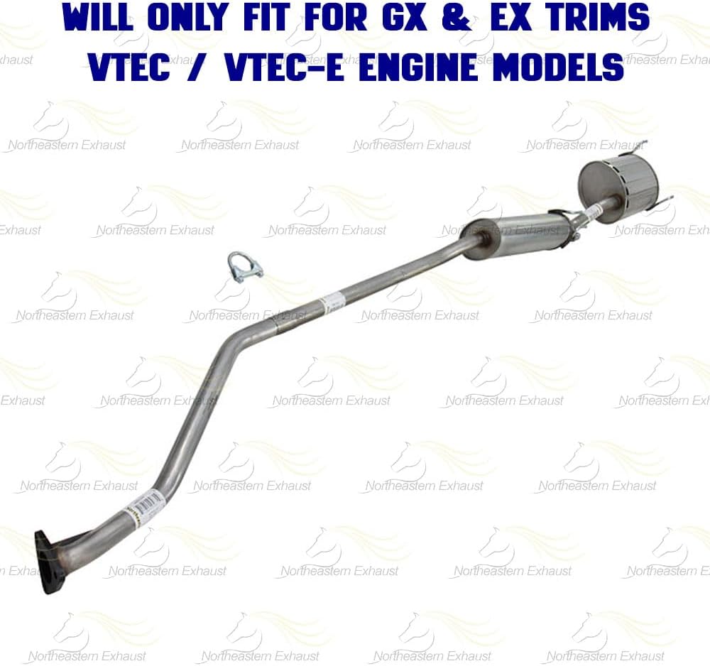 Northeastern Exhaust EPA Approved Catalytic, Resonator, Muffler System Kit Compatible for Honda Civic 2001-2005 1.7L, Include Gaskets, Clamp, and Bolt Spring, for GX and EX/VTEC and VTEC-E
