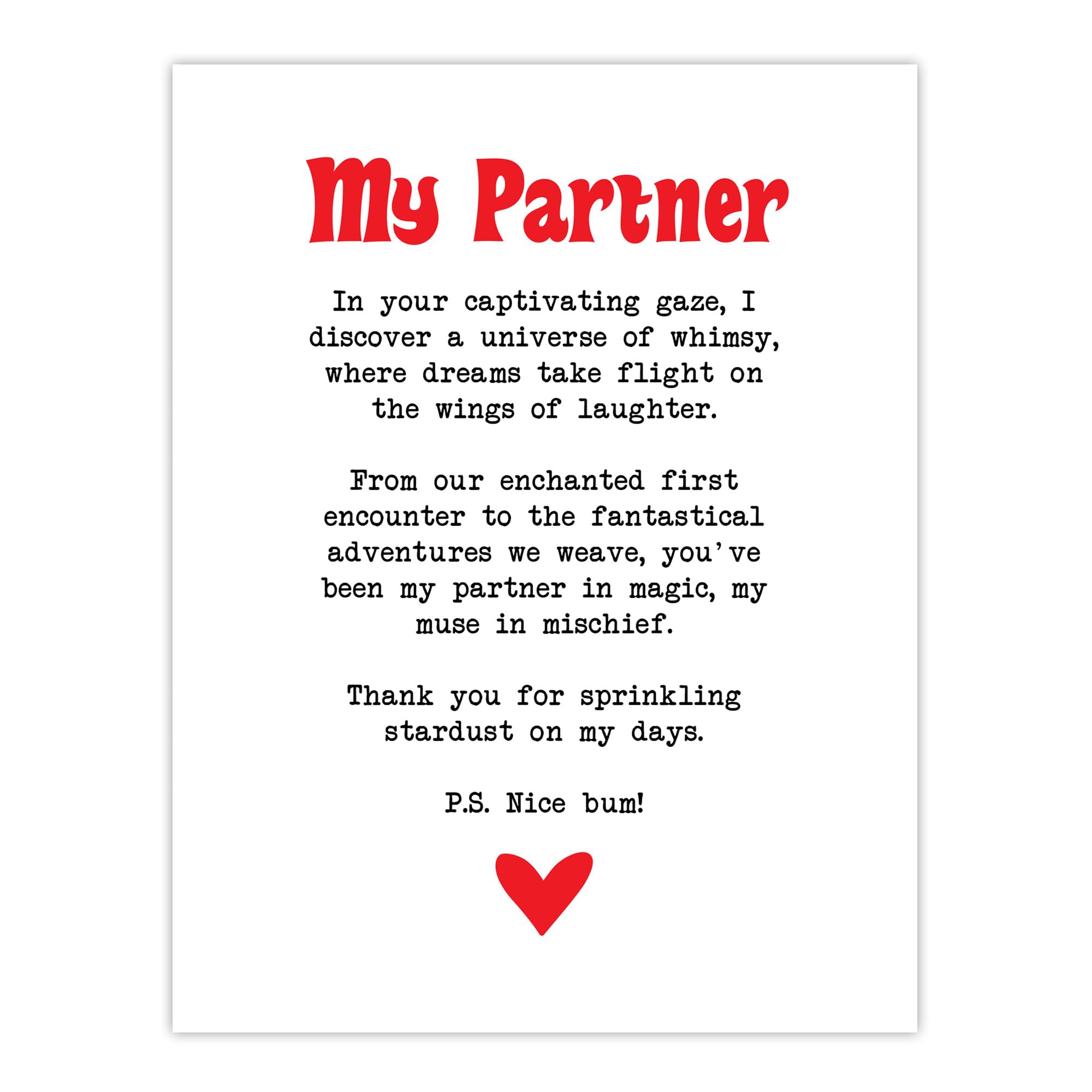 Artery8 Love Poem Whimsy Magic Partner Romantic Poetry Bedroom Extra Large XL Wall Art Poster Print
