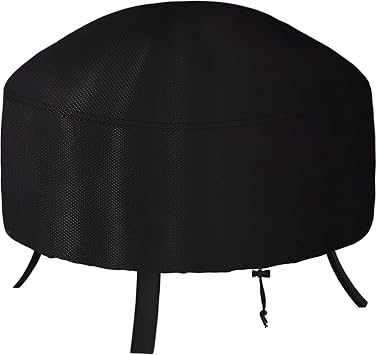 Fire Pit Cover Round, 36 Inch Heavy Duty Oxford Fabric Firepit Cover with Windproof Drawstring, Waterproof Dustproof and UV-Resistant Full Coverage Patio Outdoor Fireplace Cover
