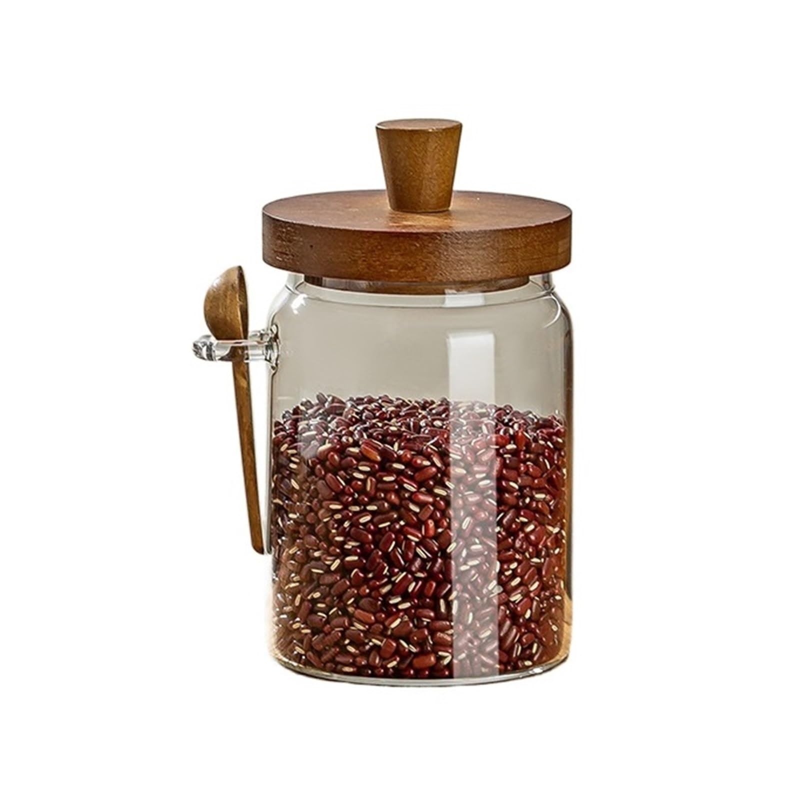 HYFEUOKF Coffee Bean Storage Jar Airtight Glass Container Press-type Tea Moisture-proof(750ml*2)