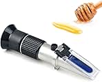 Honey Refractometer for Moisture, Brix and Baume, 3-in-1 Uses, 58-90% Brix Scale Range, Ideal for Honey, Maple Syrup, and Molasses, Bee Keeping Supplies