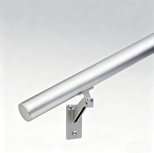 Handrails Kit for Indoor Outdoor Stairs,Modern Aluminum Handrail Set,1.4 Diameter Bar,Adjustable 304 Stainless Steel
