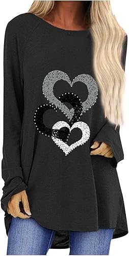 Túnicas o tops para mujer para llevar con leggings, manga larga, ajuste holgado, ropa de otoño, cuello redondo, degradado, cómodas, blusas