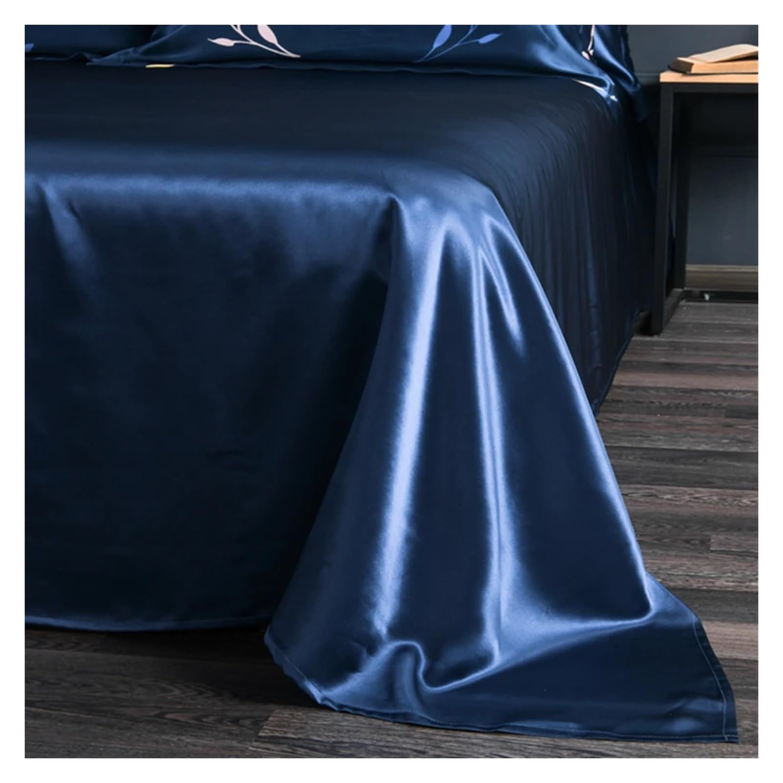 Tela de seda morera, 25 mm ancho, 280 cm, 100% lisa, teñida, gran peso, ideal for hacer tú mismo, for ropa cama, bufandas y vestidos para costura y confección(3-Dark Blue,1.5 meters)