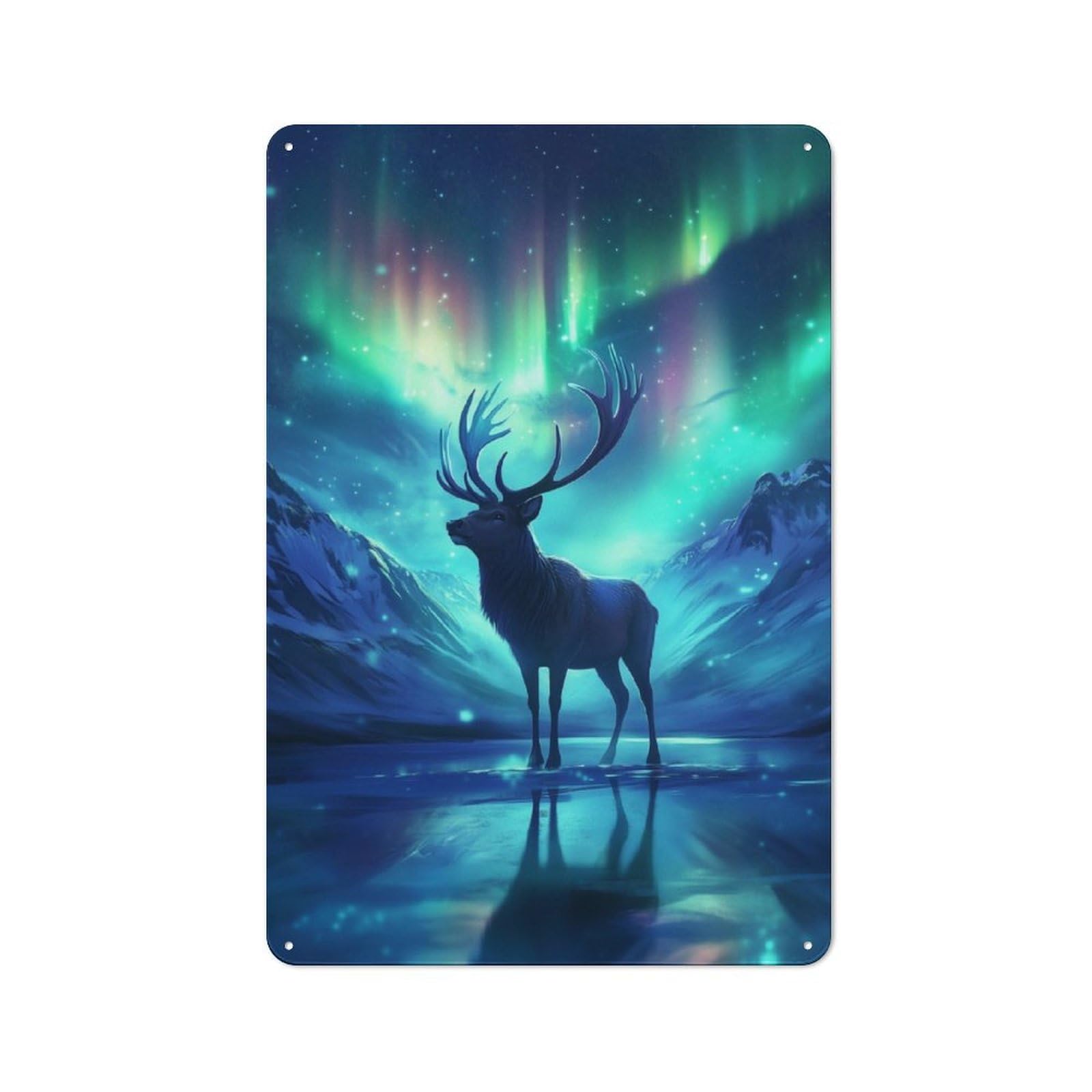 Junmoney Majestic Deer Tin Wall Plaque 30X20cm With For Guest Room Or Hallway, For Metal Sign Collectors, For Garage And Workshop Walls