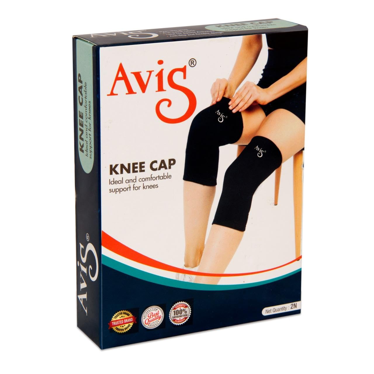 AVIS Knee Cap Pain Relief Joint Support Compression Gym Running Cycling Knee Guard for Men and Women - Large