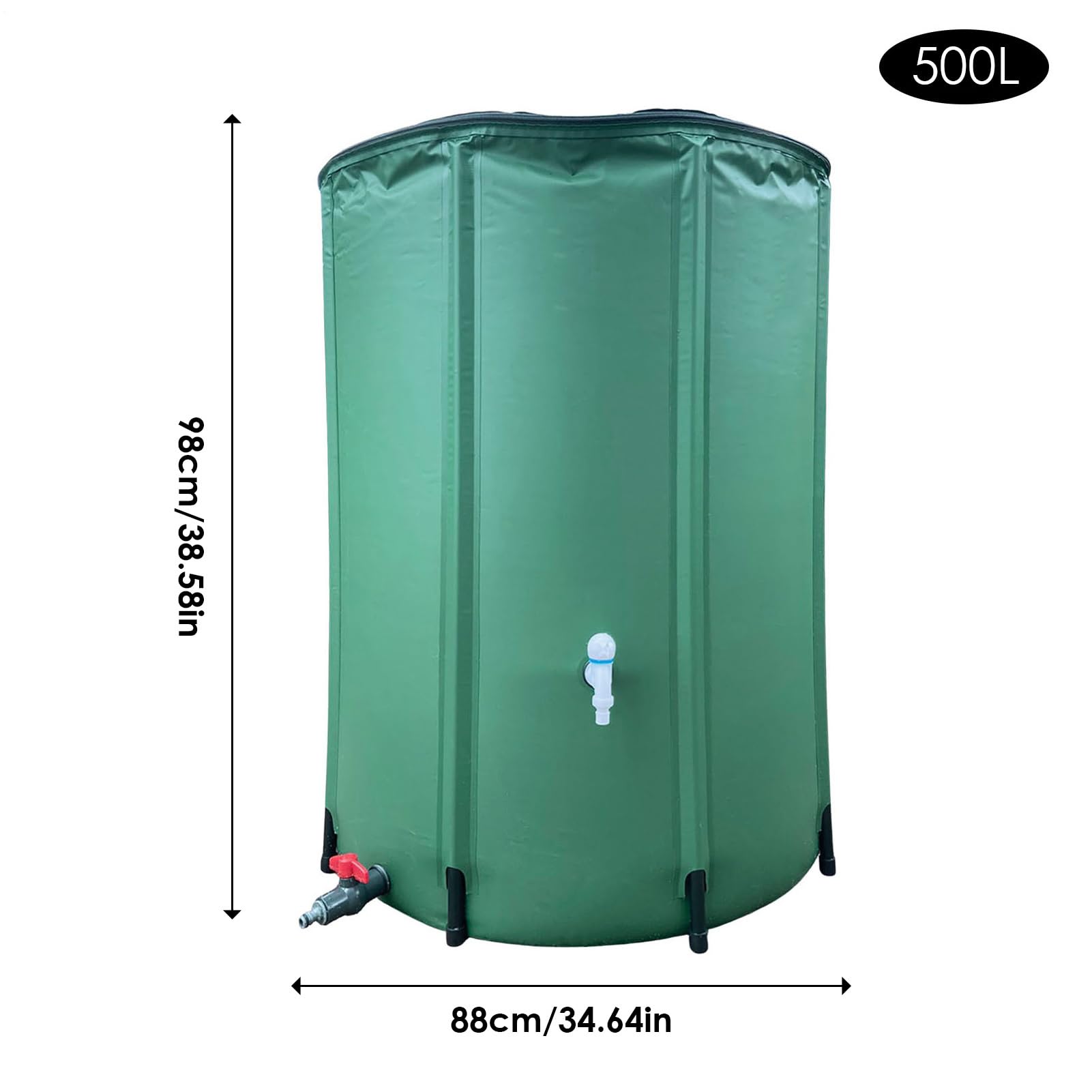 Tanter de Agua De Lluvia - Barra De Recolección De Aguas De Lluvia | 250L | 750L | Colectores de Agua Regentons con Red De Filtro, Válvula De Grifo Y | para Riego