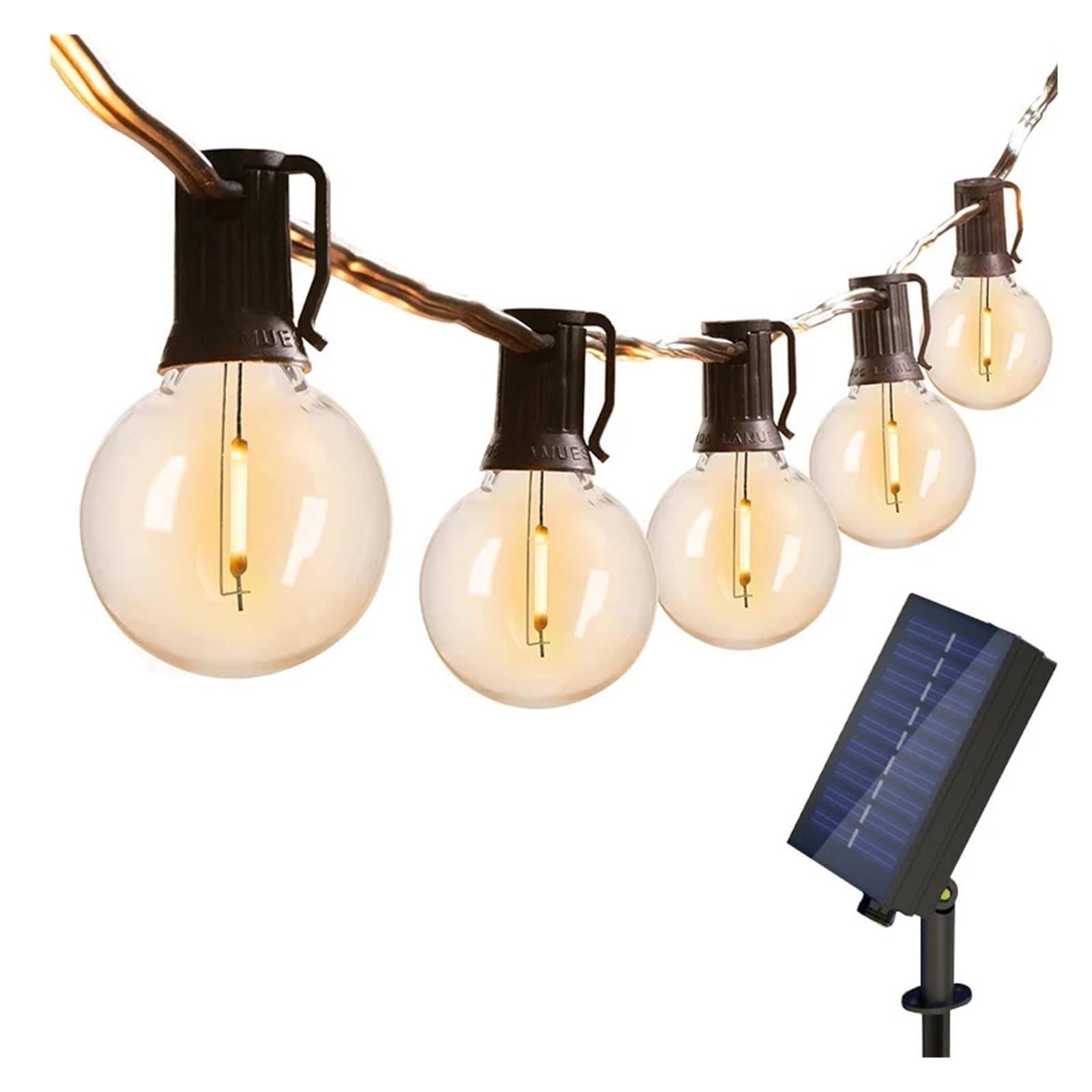 Żarówki LED G40, 21 metrów, kule świetlne, oświetlenie ogrodowe, wodoodporne, do ogrodu, na taras, girlanda solarna, oświetlenie ślubne(40Bulbs)