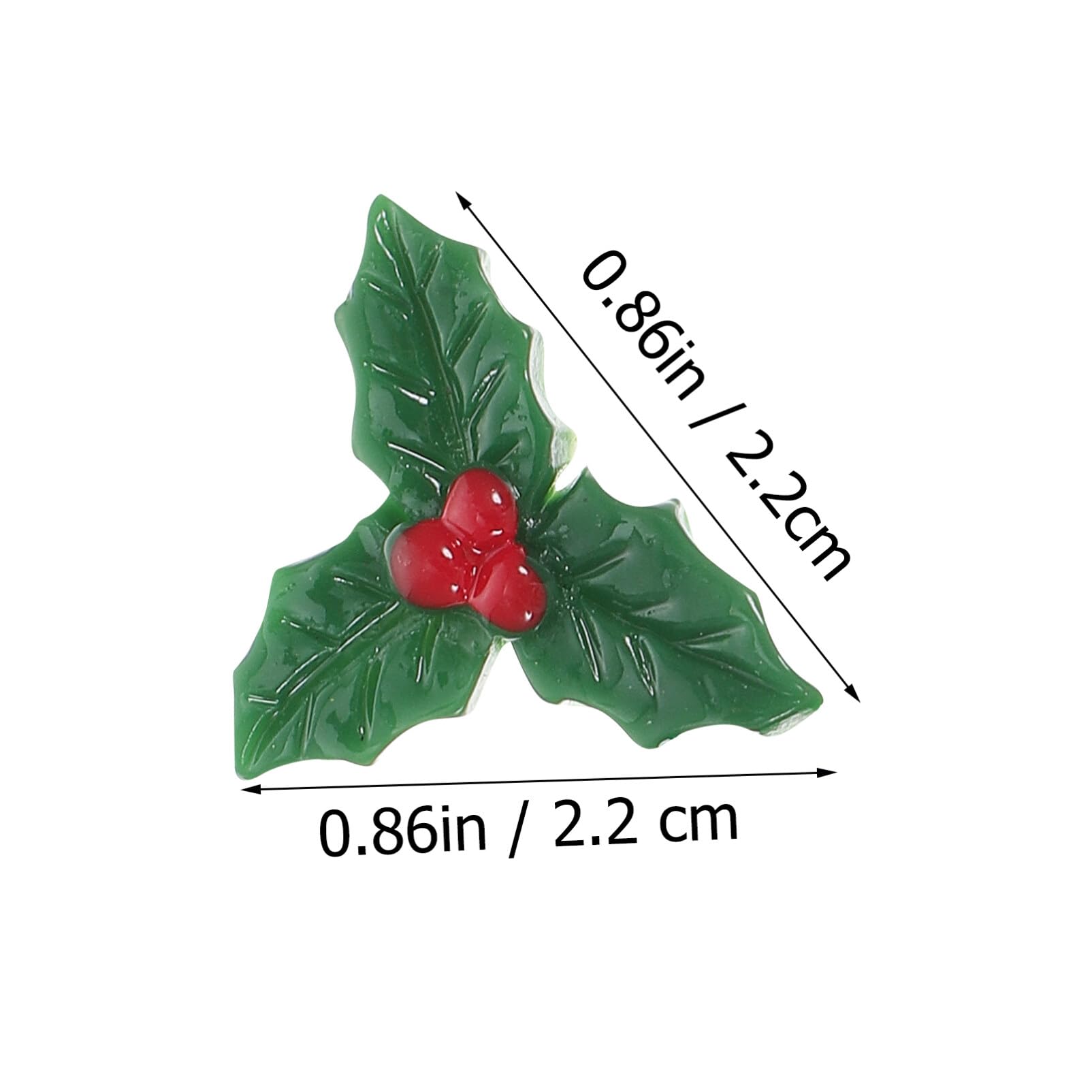 Abaodam 120PCS Christmas Holly Berries with Green Leaves Christmas Patches Christmas Artificial Holly Berries Christmas Micro Landscape Leaves Decor for Christmas Wreath Garland