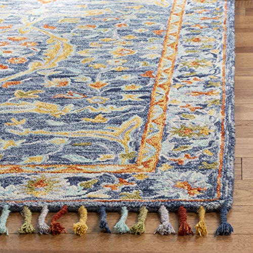 Tapete SAFAVIEH 2 x 3 ft azul y óxido miniatura 4