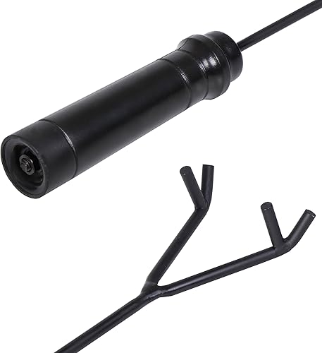 Miniatura 8 de Fogata portátil de 22 pulgadas para exteriores, de acero para quemar leña, ligera, con rejilla de troncos y póquer para patio exterior, fogata,