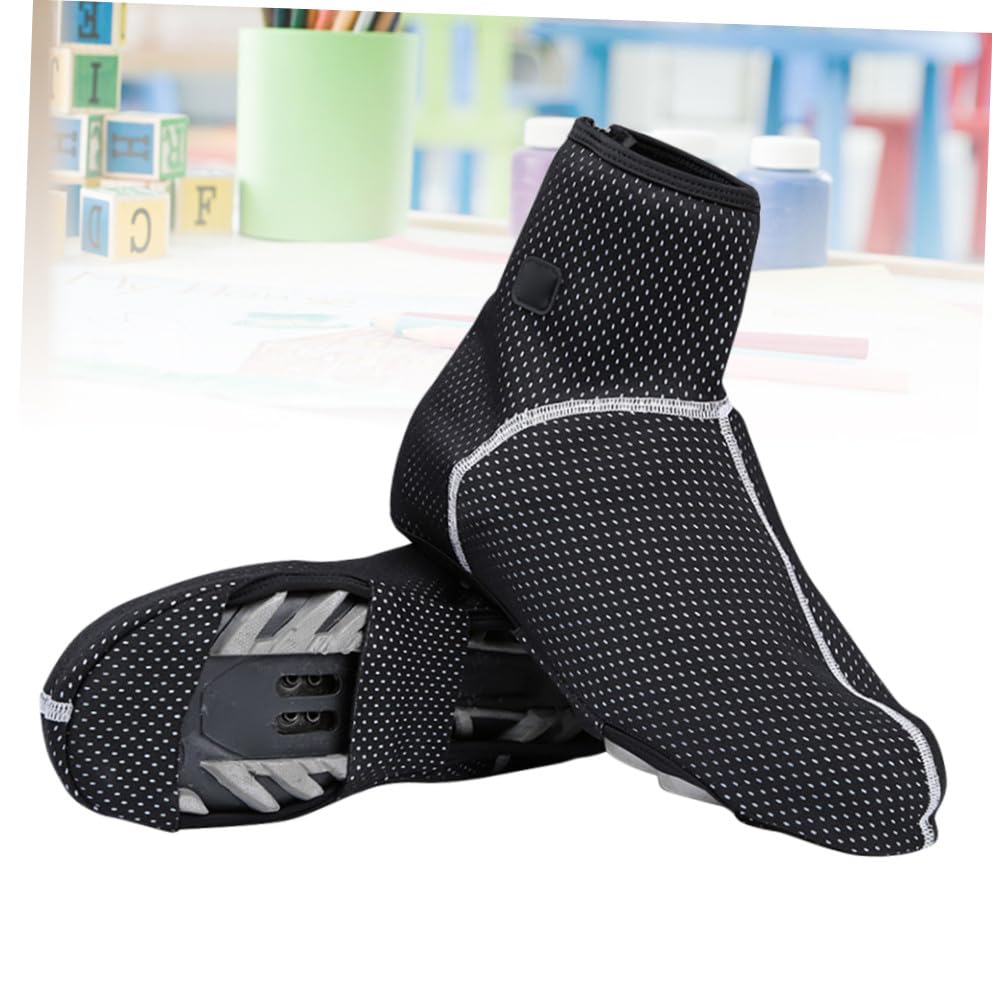 Couvre-chaussures cyclisme imperméable Happyyami noir - 7