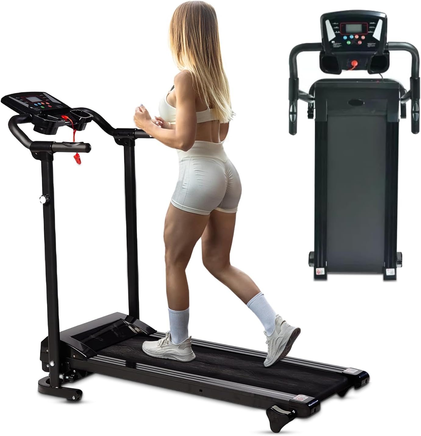 Treadmill/Walking Pad 1.5HP Motor, 10-12 km/h Speed, 90-100 kg Capacity, Non-Slip Belt, LED Display, Bluetooth, No Assembly Required, Space-Saving Design for Home & Office - Multiple Model