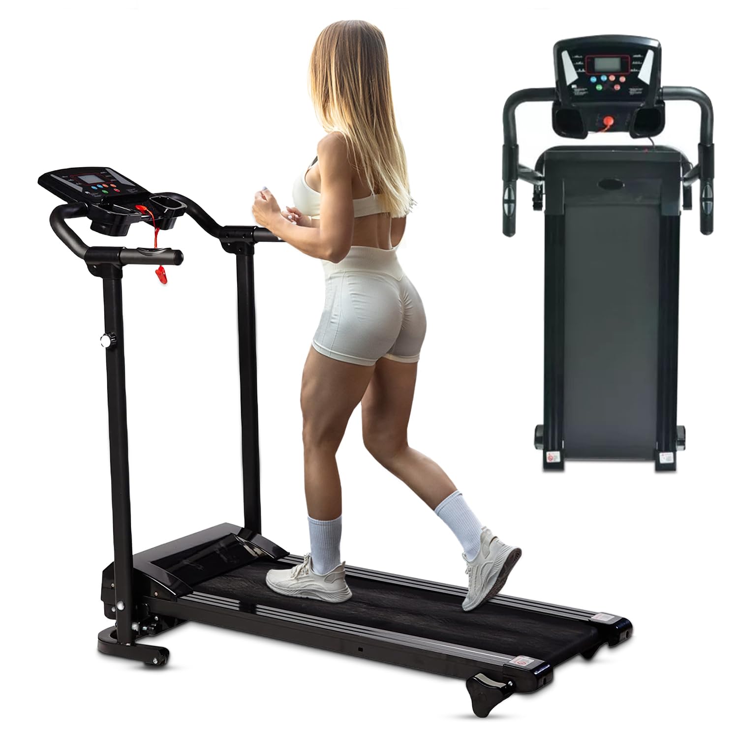 Treadmill/Walking Pad 1.5HP Motor, 10-12 km/h Speed, 90-100 kg Capacity, Non-Slip Belt, LED Display, Bluetooth, No Assembly Required, Space-Saving Design for Home & Office - Multiple Model
