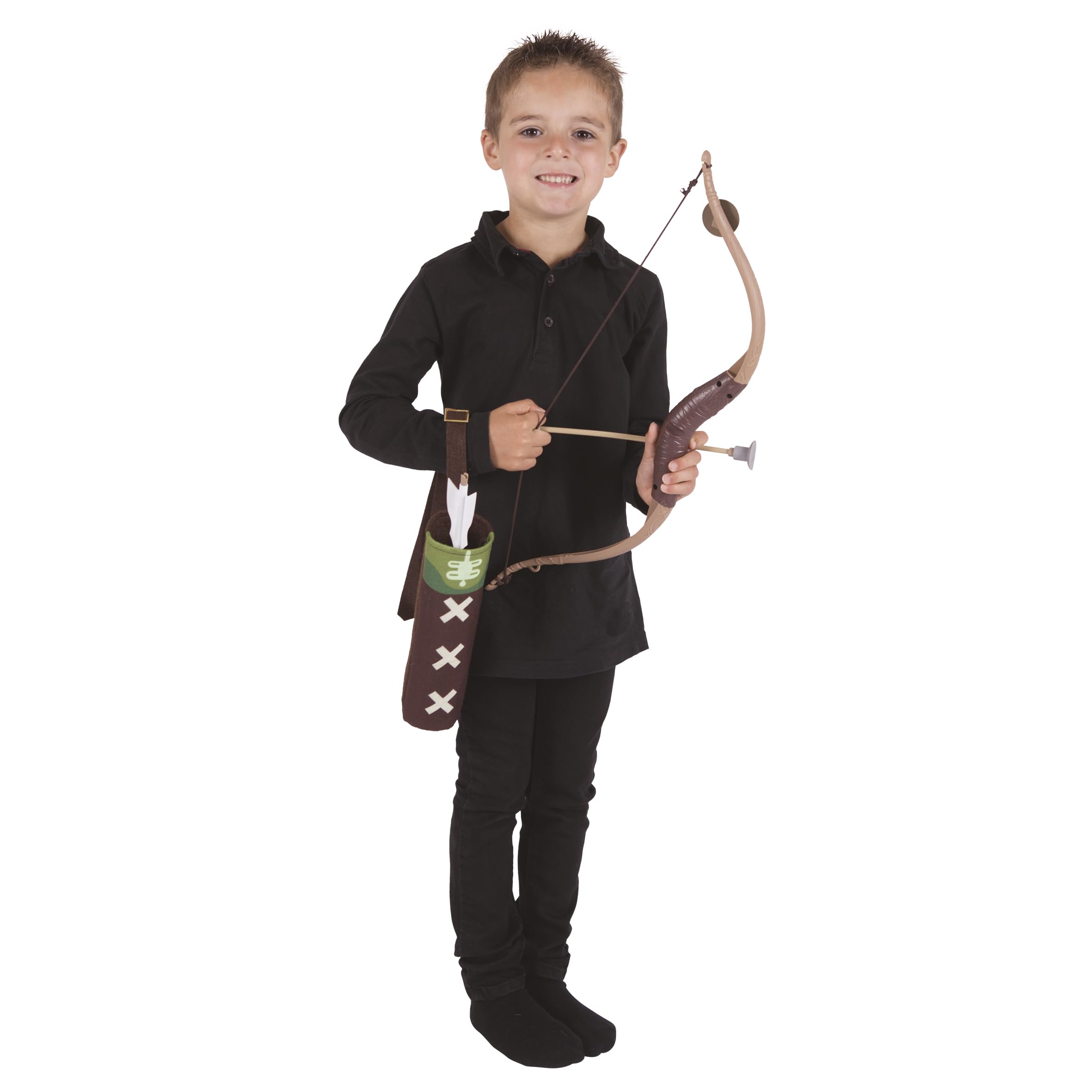 P'TIT Clown - 14046 - Set Accessori Robin Hood™ - Licenza Ufficiale - Arco, 3 Frecce con Ventosa, Faretra - Accessorio per Travestimento Bambino - Carnevale, Feste a Tema