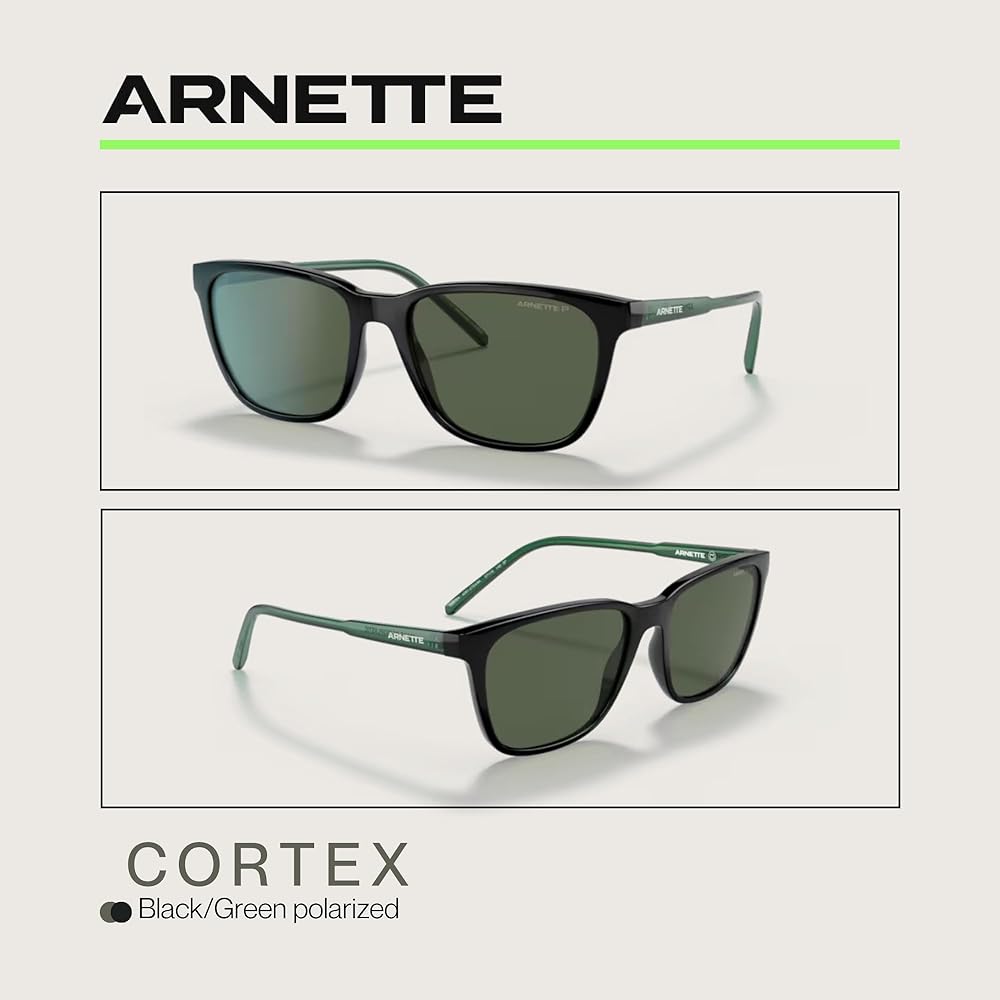 Amazon.com: ARNETTE Cortex AN4291 27539A 57MM Black/Green