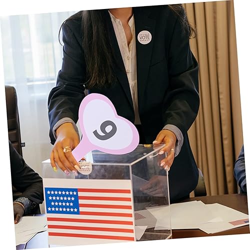 Miniatura 2 de BESPORTBLE 4 piezas de marcador regrabable mini pizarra blanca mini casilleros pegatinas rosas paletas de licitación signos de borrado en seco