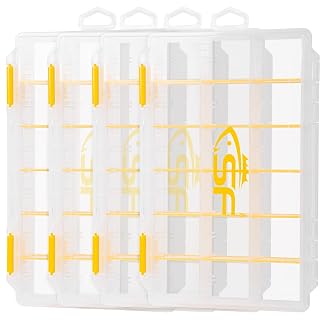 SF Tackle Box 3600 Plastic Tackle Trays Fishing Tackle Box Storage Organizer with Removable Dividers 4 Packs Lure Terminal Storage - Amazon product rated Grade A
