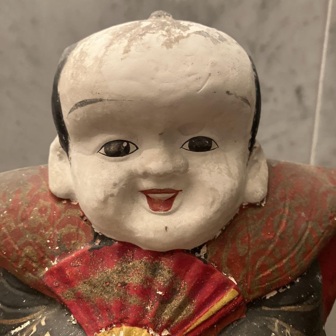 アンティーク約100年前瞳やおでこ、笑顔が美しく着物が素敵な金運、幸福を招く福助 Amazon.co.jp: アンティーク約100年前瞳やおでこ、笑顔が美しく着物が