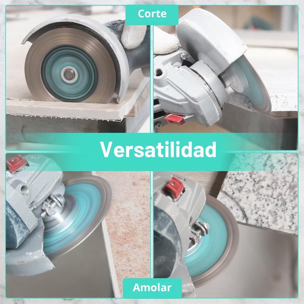 Discos Diamante 115MM para Porcelanico - Doble Cara Disco de Corte y Rectificado Diamante Ultrafino LEKOMESH para Cortar Esmerilar Cerámica Azulejos Mármol Granito,Rosca M14,X Malla