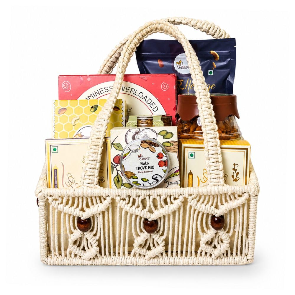 Chocovic | Coco Basket | Rakhi Gift Hamper | Handmade Basket with Gourmet Delicious Eatables | Best for Gifting | 100% Veg-image-7