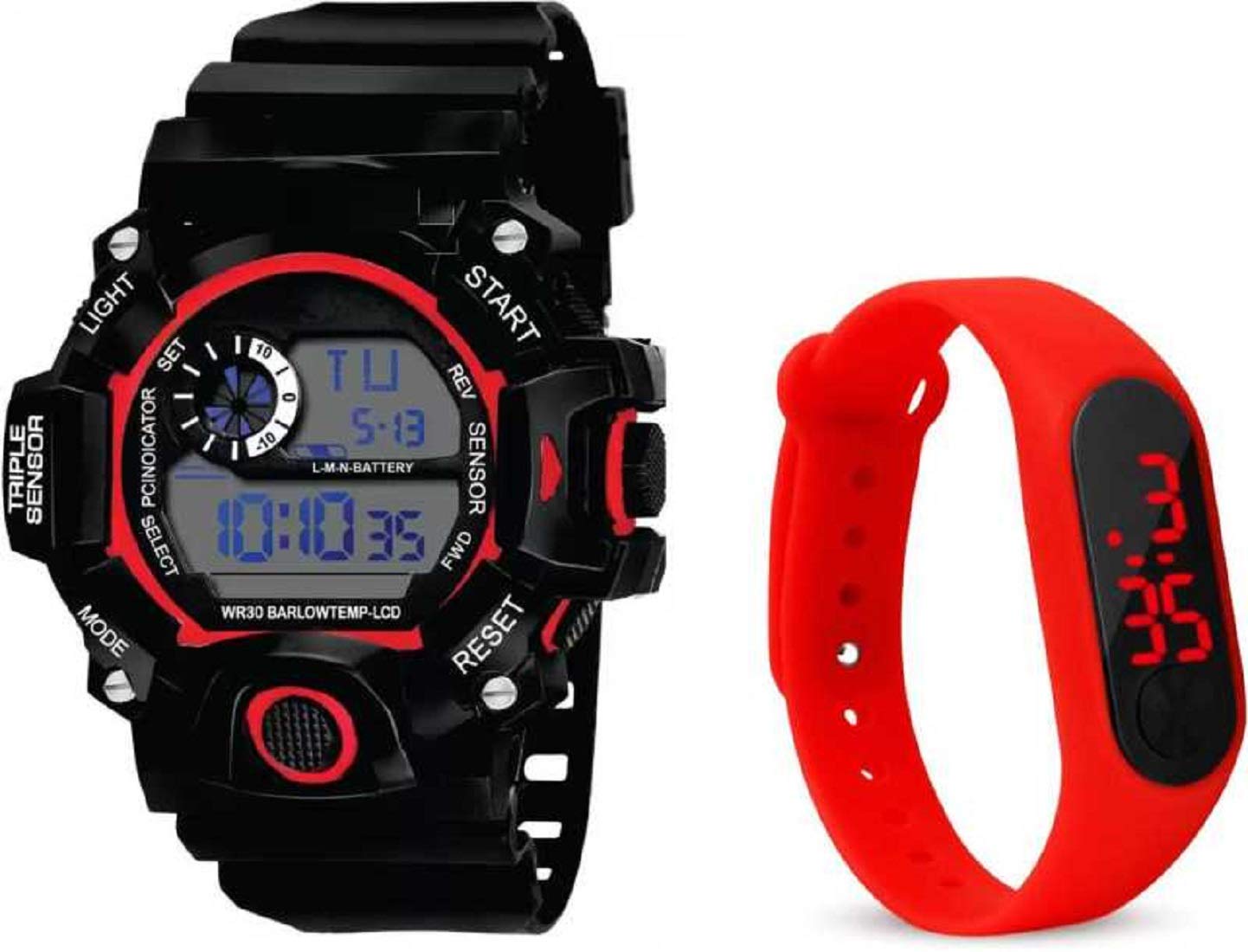 SELLORIA Digital Black Dial Boys & Girls Watch (Pack of 2) (Black Dial Black Colored Strap) (B085LMCYS6) Amazon Price History, Amazon Price Tracker