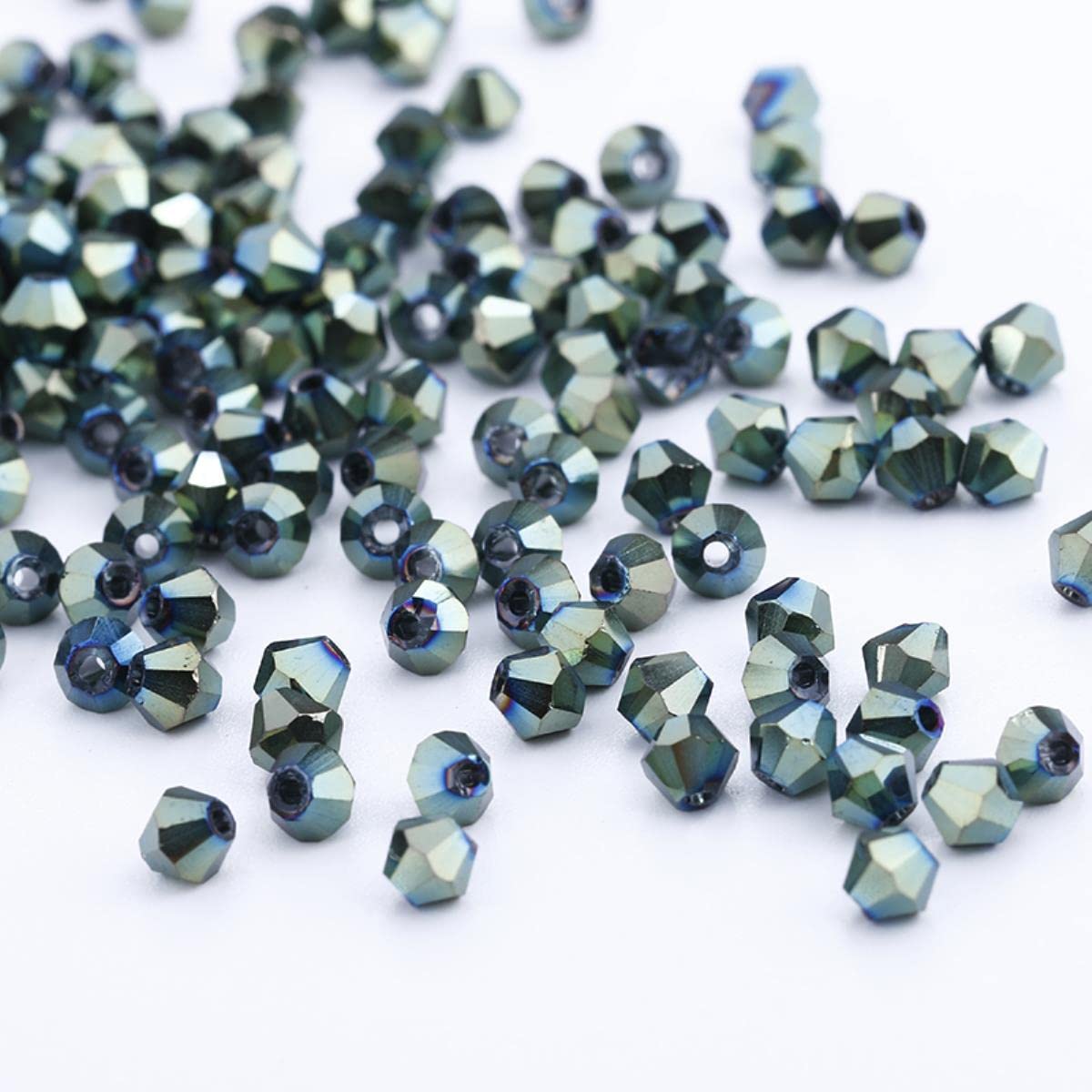 1000 Stück Briolette-Porzellanperlen 4 Mm - Grün, Für Schmuckherstellung Und Basteln