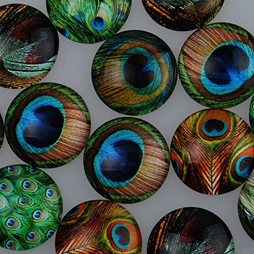 50pcs 30 mm Mixto redonda, parte trasera plana fotos hecho a mano de cristal cabujón - Cabochons de Cristal Imagen Cover