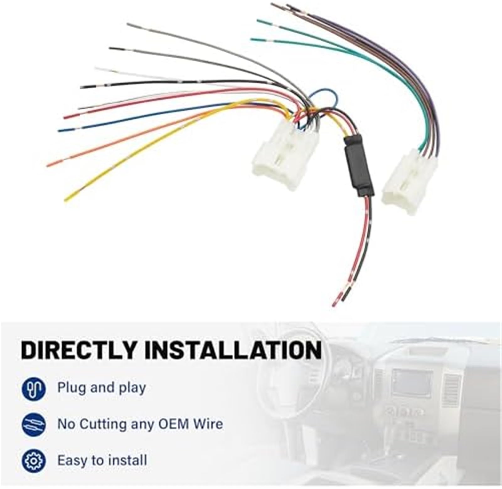 Wiązka przewodów radia samochodowego Wbudowane rezystory chronią akumulator pojazdu przed wymianą, dla, 2006-2018, dla Tundra, 1998-2019 4Runner Non JBL System Install Stereo Head Unit Kabel