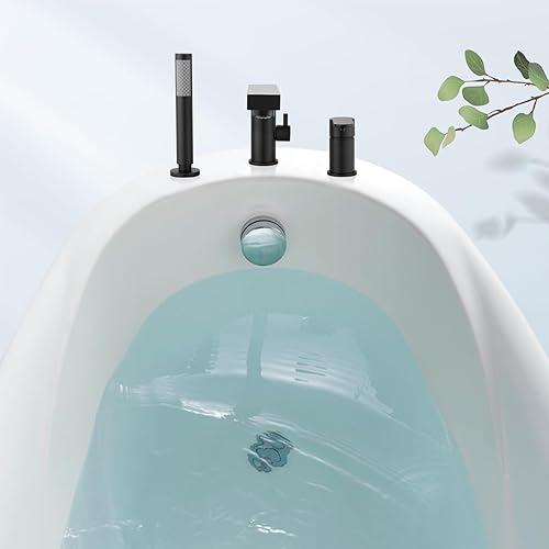 Miniatura 9 de Aolemi Grifo de bañera romano generalizado de una sola manija, juego de grifos de bañera de baño modernos para montaje en cubierta, llenado de