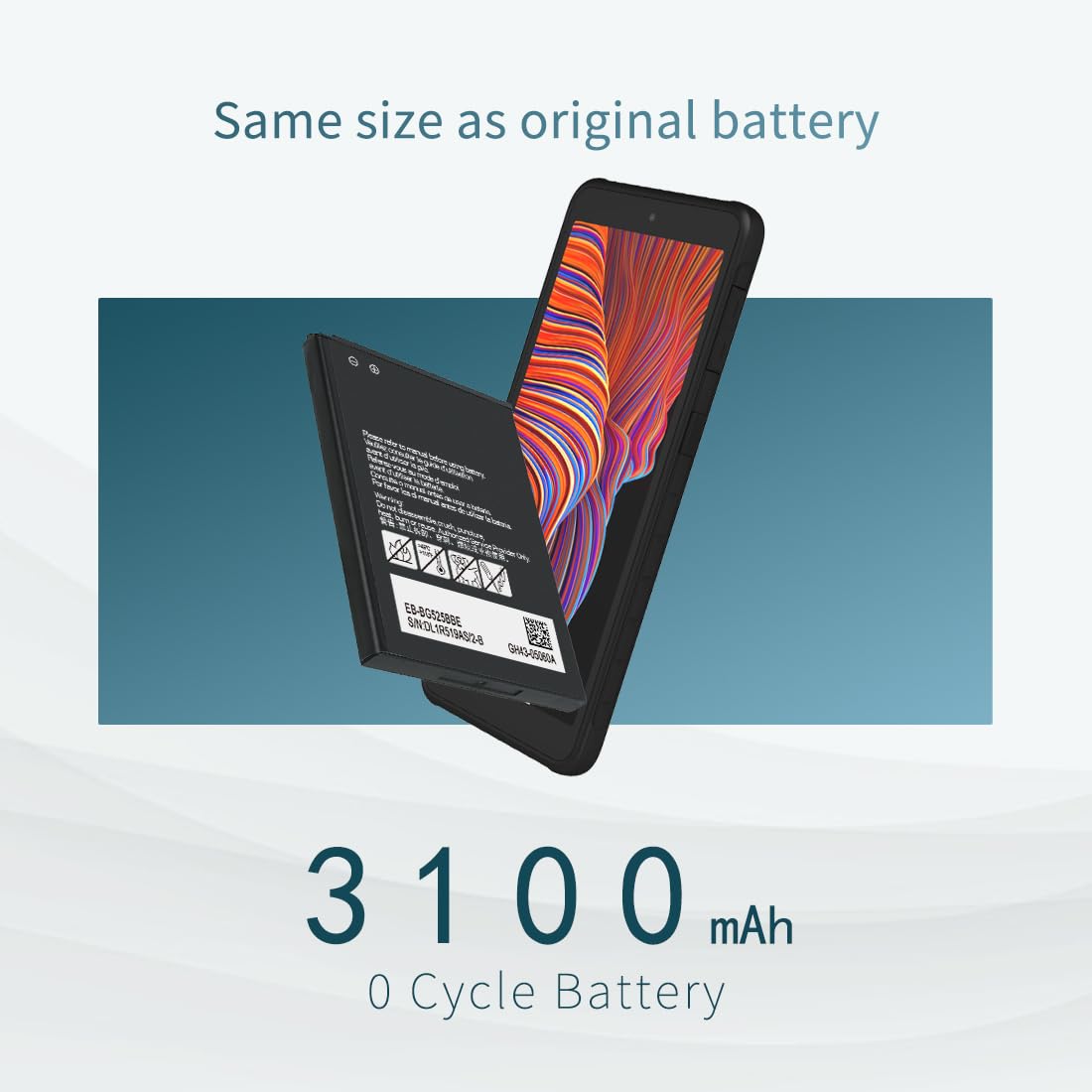 Battery for Galaxy XCover 5, New Upgrade Replacement 0 Cycle Battery for Samsung Galaxy Xcover 5, EB-BG525BBE 1ICP5/54/67