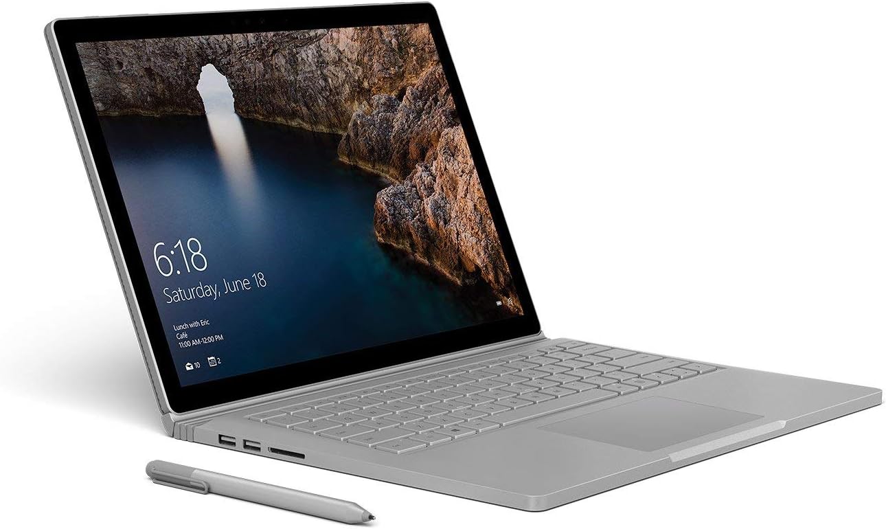 Microsoft Surface Book Model 1703, 1785 (9EX-00001) Intel Core i7, 16GB RAM, 512GB SSD, NVidia Geforce GTX 965M, Win10 (Renewed)