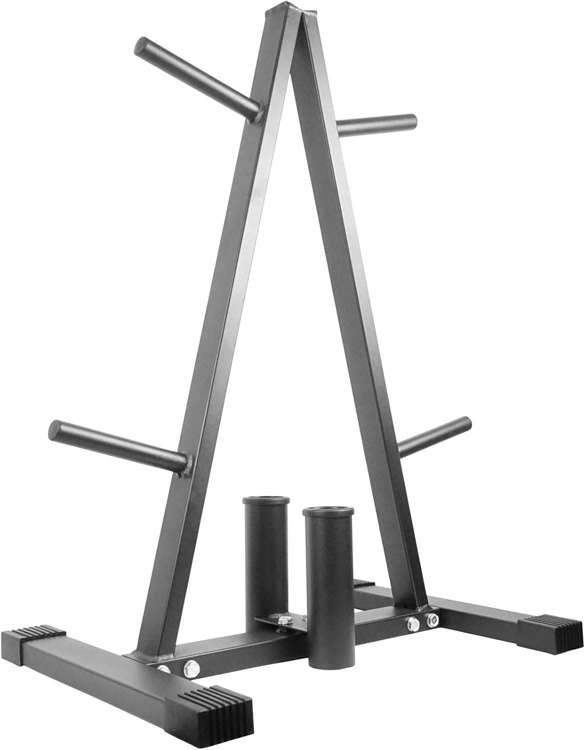 Luwint Plate Tree, 1 in Weight Plate Storage Rack with 2 Olympic Bar Holders for Home Gym : Sports & Outdoors