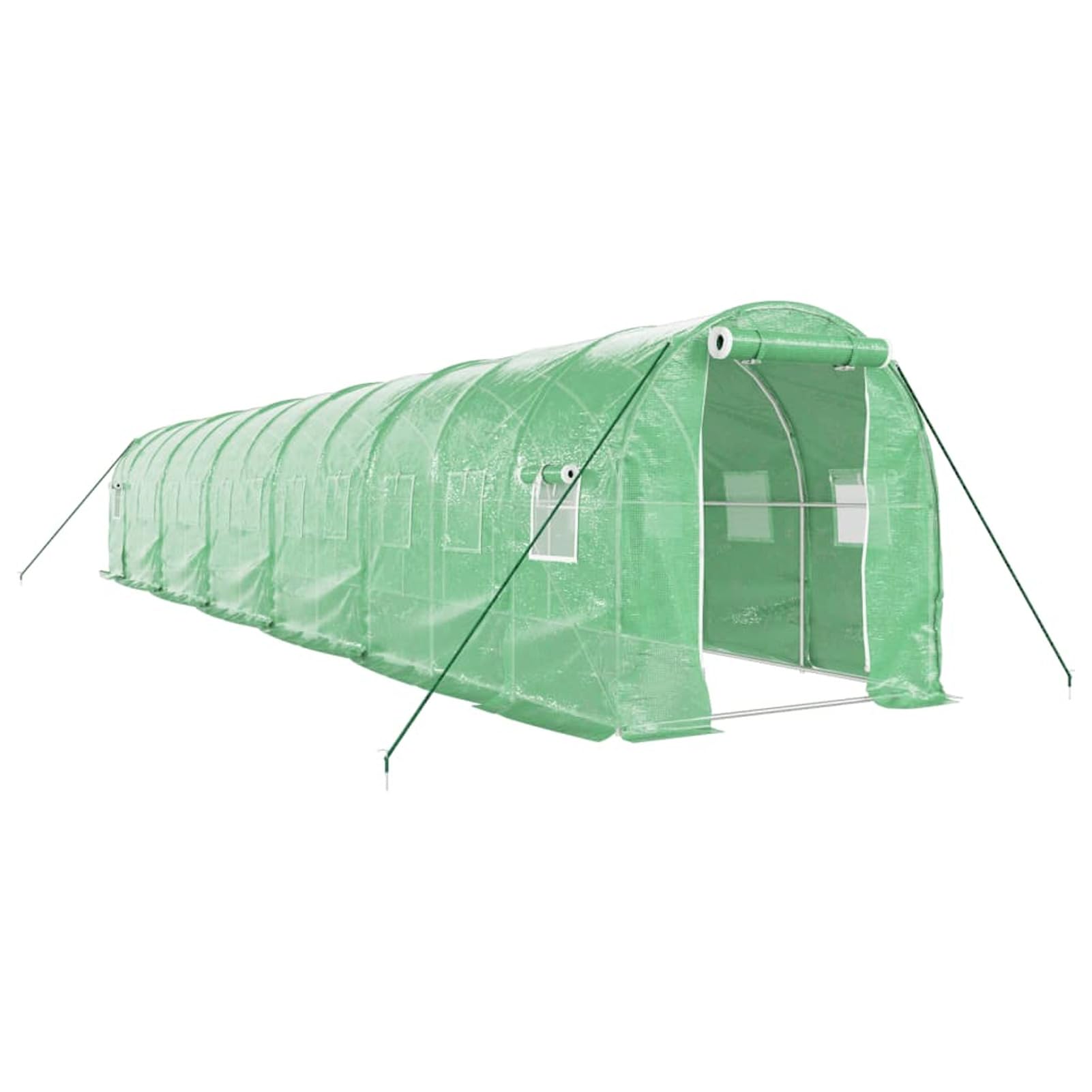GuyAna Invernadero con Estructura de Acero Verde 24 m² 12x2x2 m Pajareras Exterior En Jardin