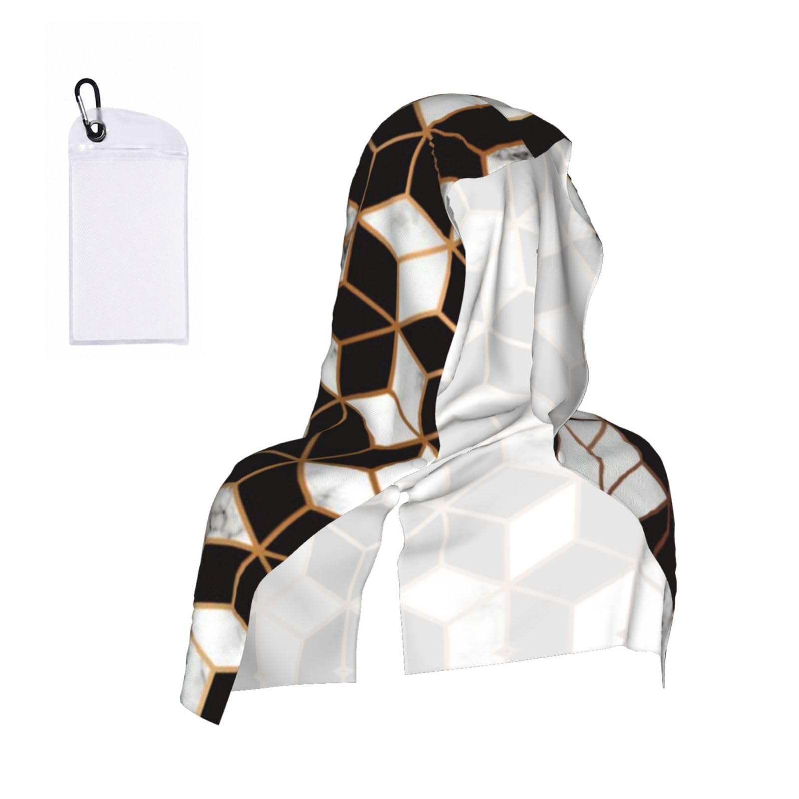 EZDLOWVBA Marble Pattern Print 2 Pack Cooling Hoodie Towels,Sports Headscarf, Neck Wrap Scarf,Breathable Cooling Towel For Neck And Face, Travel, Swimming, Training
