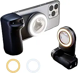 Owfeel Anel De Luz Magnético Para Selfies, Preenchimento Led Recarregável Com Espelho Iphone, Controle Remoto Sem Fio Bluetooth Vídeo, Vlog, Sessão Fotos E Acessório Compatível Magsafe
