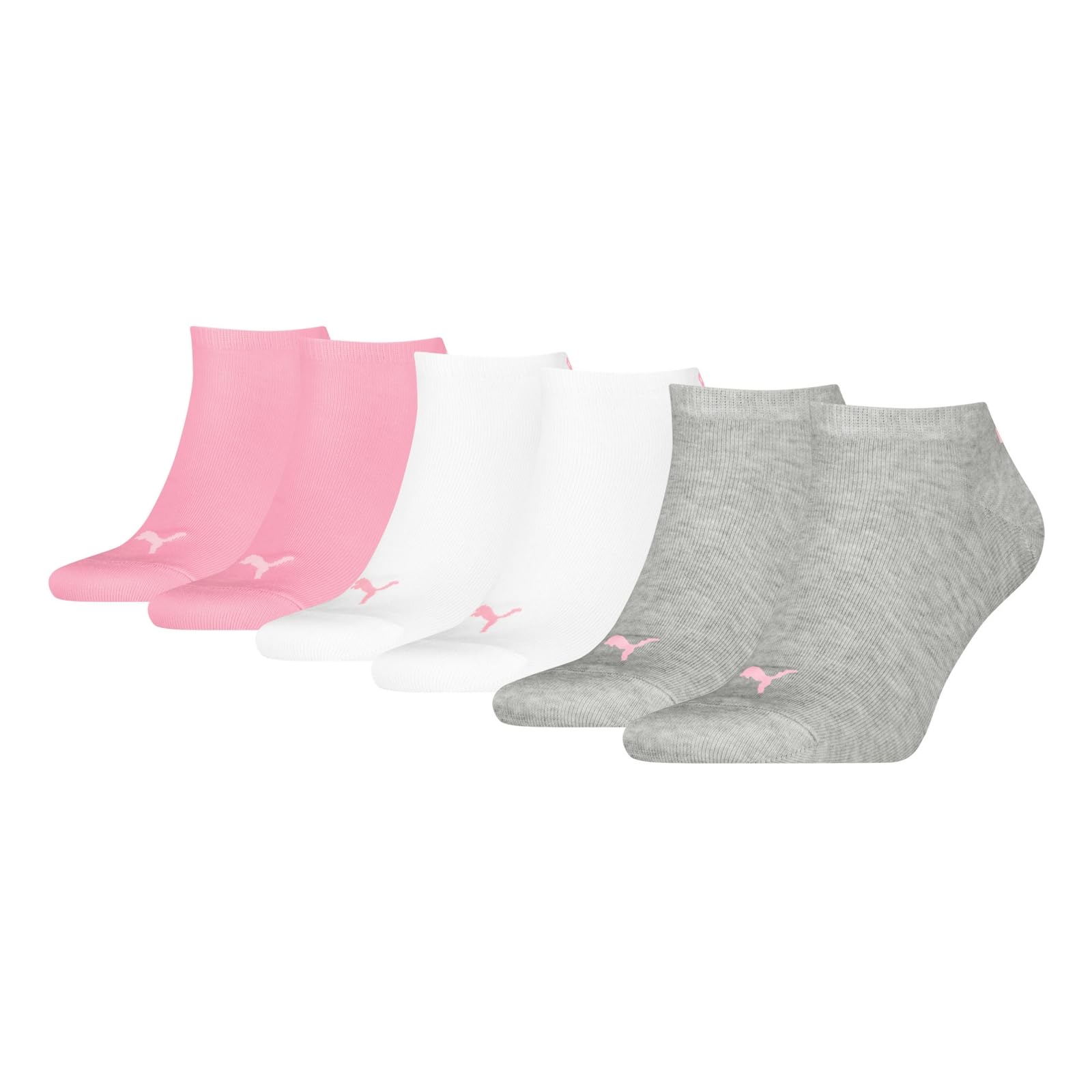 Puma Unisex 395 Prism Pink Trainer Socks, Short Socks, Sports Socks, 6 Pairs, 35/38 Eu