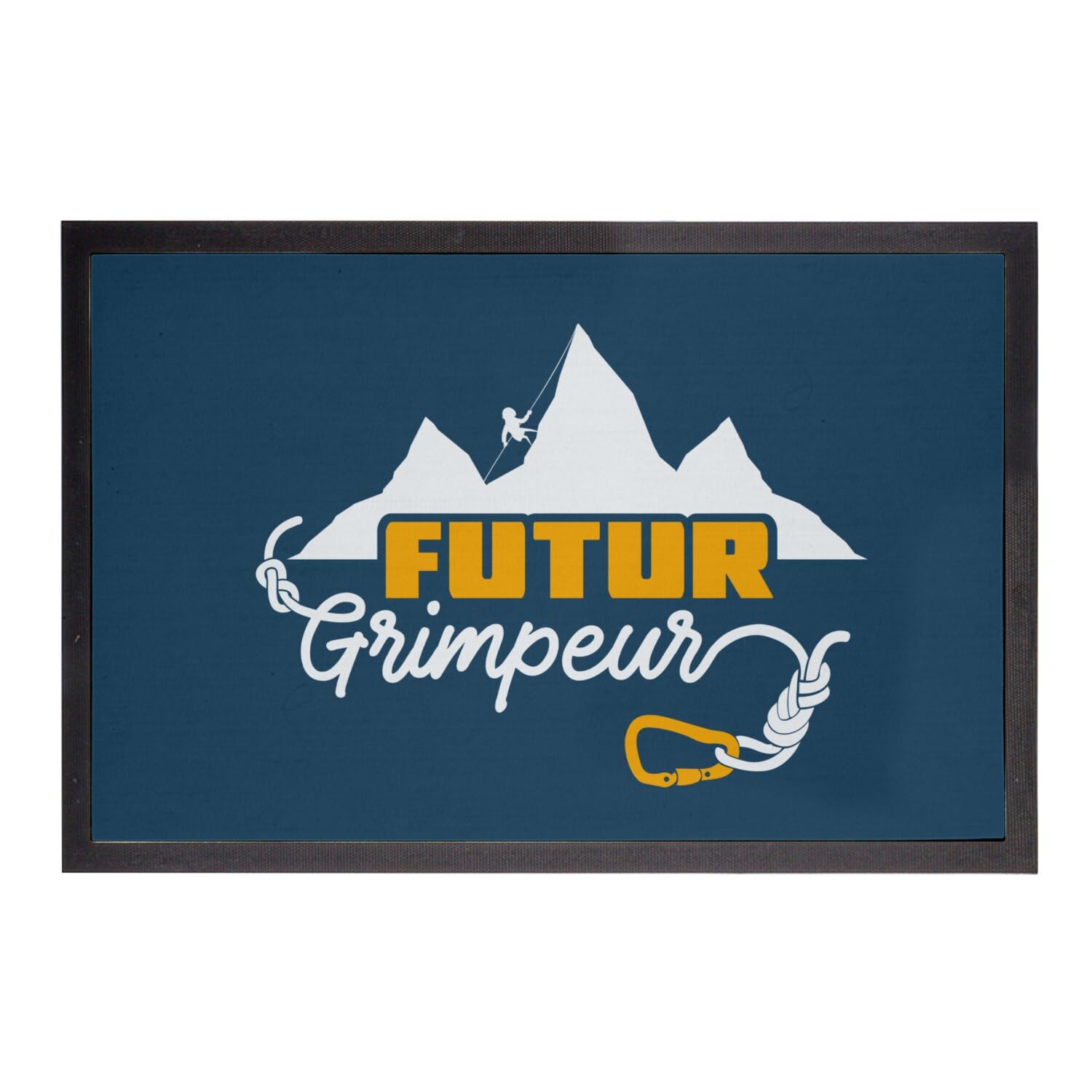 Paillasson bleu escalade futur grimpeur 75x50cm tapis outdoor