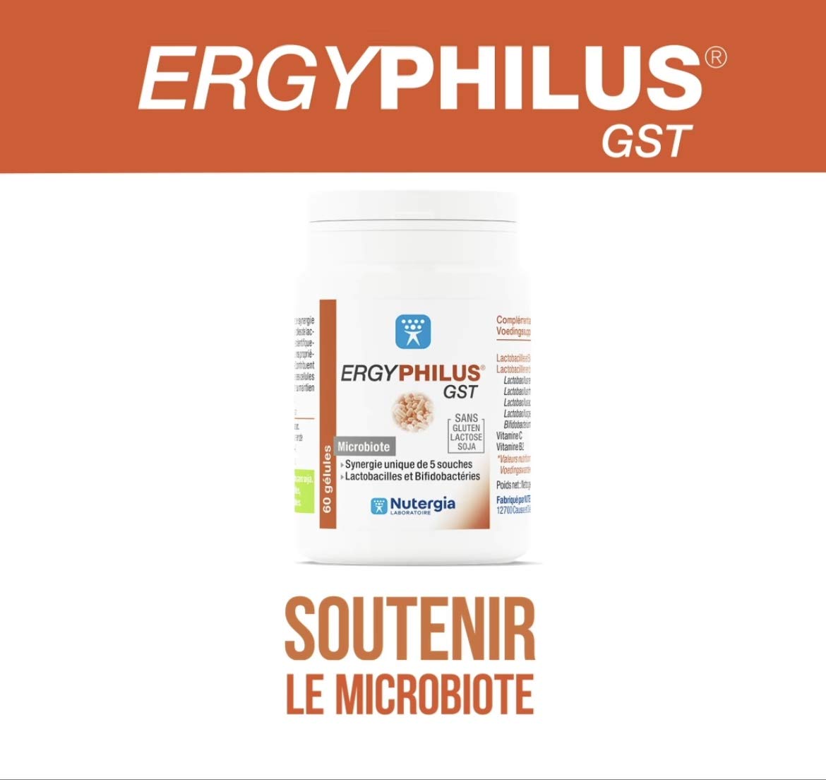 ERGYPHILUS GST Complément alimentaire à base de 5 souches de lactobacilles et bifidobactérie - Lot de 2 Boites de 60 Gélules (2)