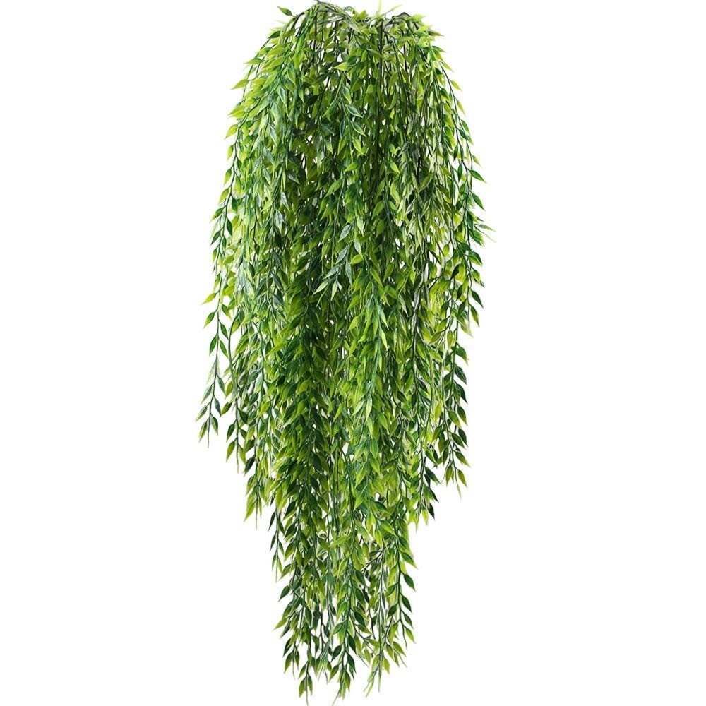 HUAESIN 2pcs Lierre Artificiel Guirlande 94cm Plante Artificielle Exterieur Fausse Plante Grimpante Vert Decoration pour Jardin