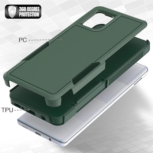 Miniatura 3 de Jeylly 3 en 1 para Samsung Galaxy A42 5G Funda con protectores de pantalla a prueba de golpes PC duro+TPU suave soporte de parachoques carga