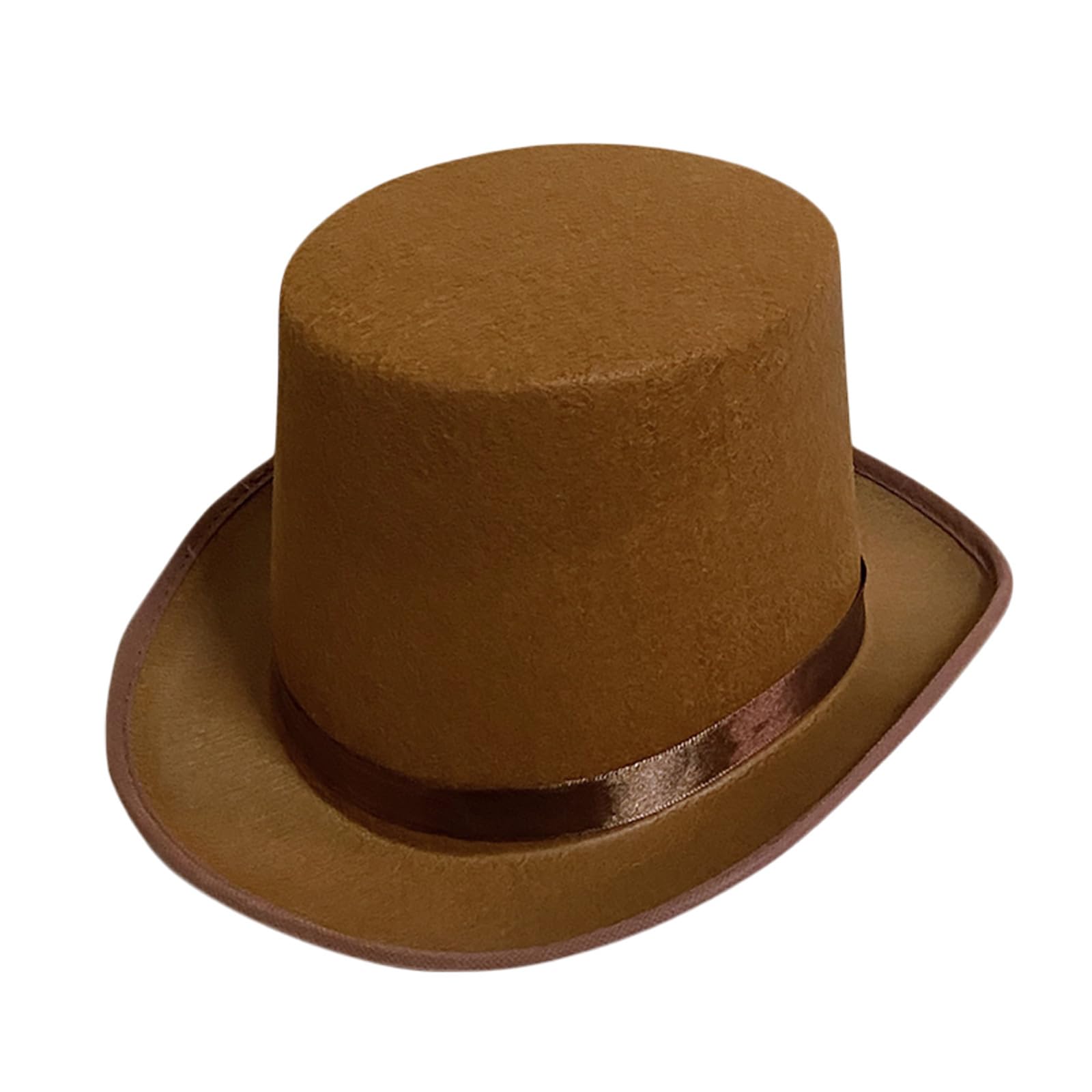 2026 Bucket Hat Suitable for Party Performances Prop Hats Stage Top Casual Style Cosplay for Spring Outdoor (Coffee, L)