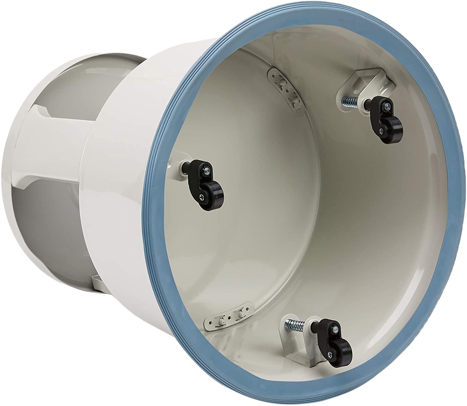 Wedo 212112 Sgabello con rotelle in metallo, testato TÜV e GS, altezza 43 cm, portata 150 kg, grigio