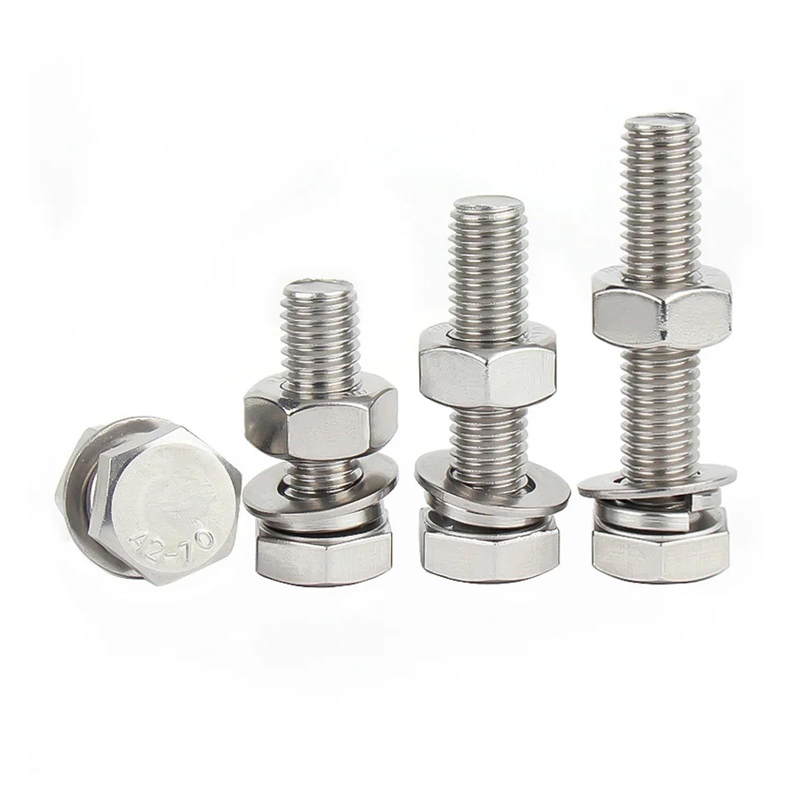 PrecisionFix 20-1 Pz 304 Viti A Testa Esagonale In Acciaio Inossidabile Dadi Rondelle Piatte Rondelle Di Sicurezza Kit Bulloni Esagonali Set M3 M4 M5 M6 M8 M10 M12 M14 M16(40mm,M16 (1set))