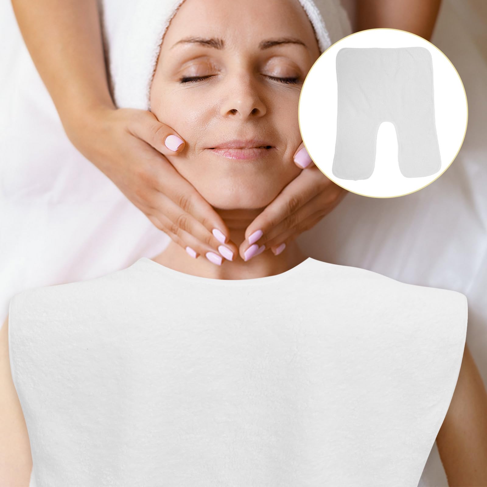 4 Toallas Faciales de Coral Suave Diseño Dividido, Ideales para Masaje y Cuidado Cutáneo, Color Blanco, Paquete de 4 Unidades