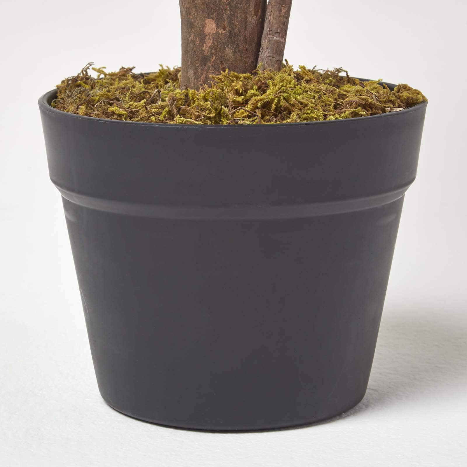 HOMESCAPES Rosier Artificiel Rouge Fleuri en Pot 90 cm