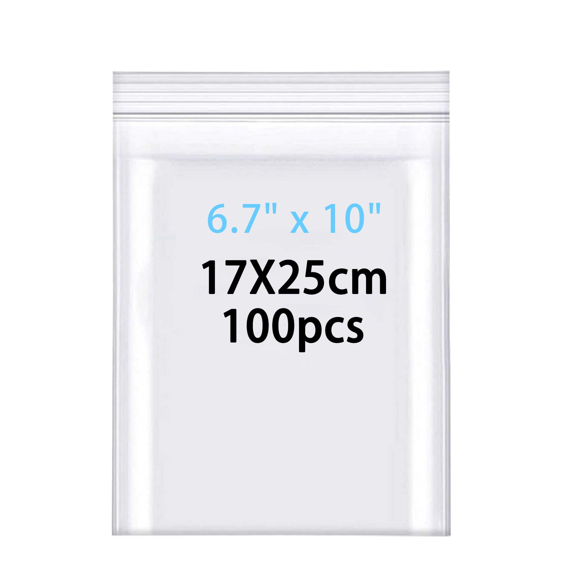 newlng Small Heavy Duty Plastic Bags 6.7x10"/17x25cm 100pcs Resealable Bags 6.3mil/(Thicken) Clear Poly Baggies with Resealable Zip for Small Business